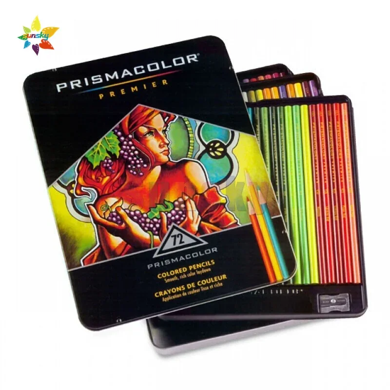 Genuine original Prismacolor Premier 150 72 Pack art drawing pencil oily Skin pencil soft core Tin Sanford Prismacolor pencil