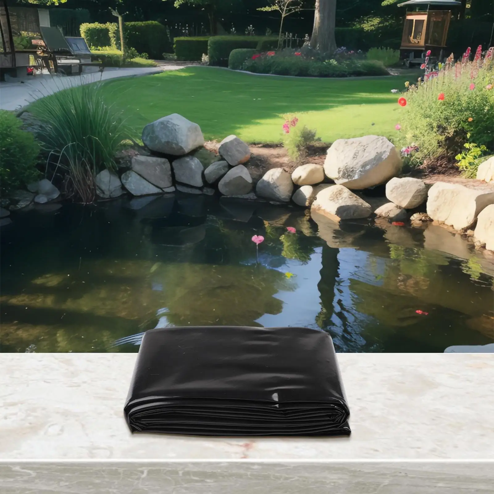 Flexible Pond Liner Pond Liner Garden Landscaping Flexible Installation Aquatic Safe Easy Installation HDPE Material