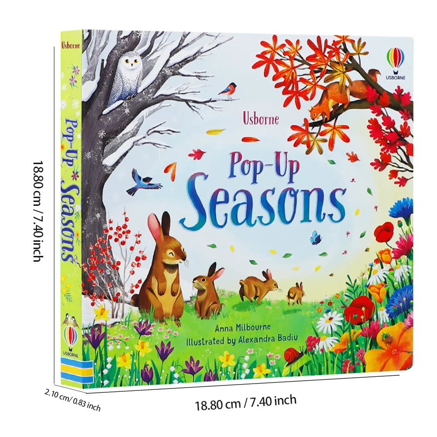 Pop-Up Seasons 3D Lift-the-Flap Book, English Picture Book for Toddlers, Early Educational Storybook,Bedtime reading materials