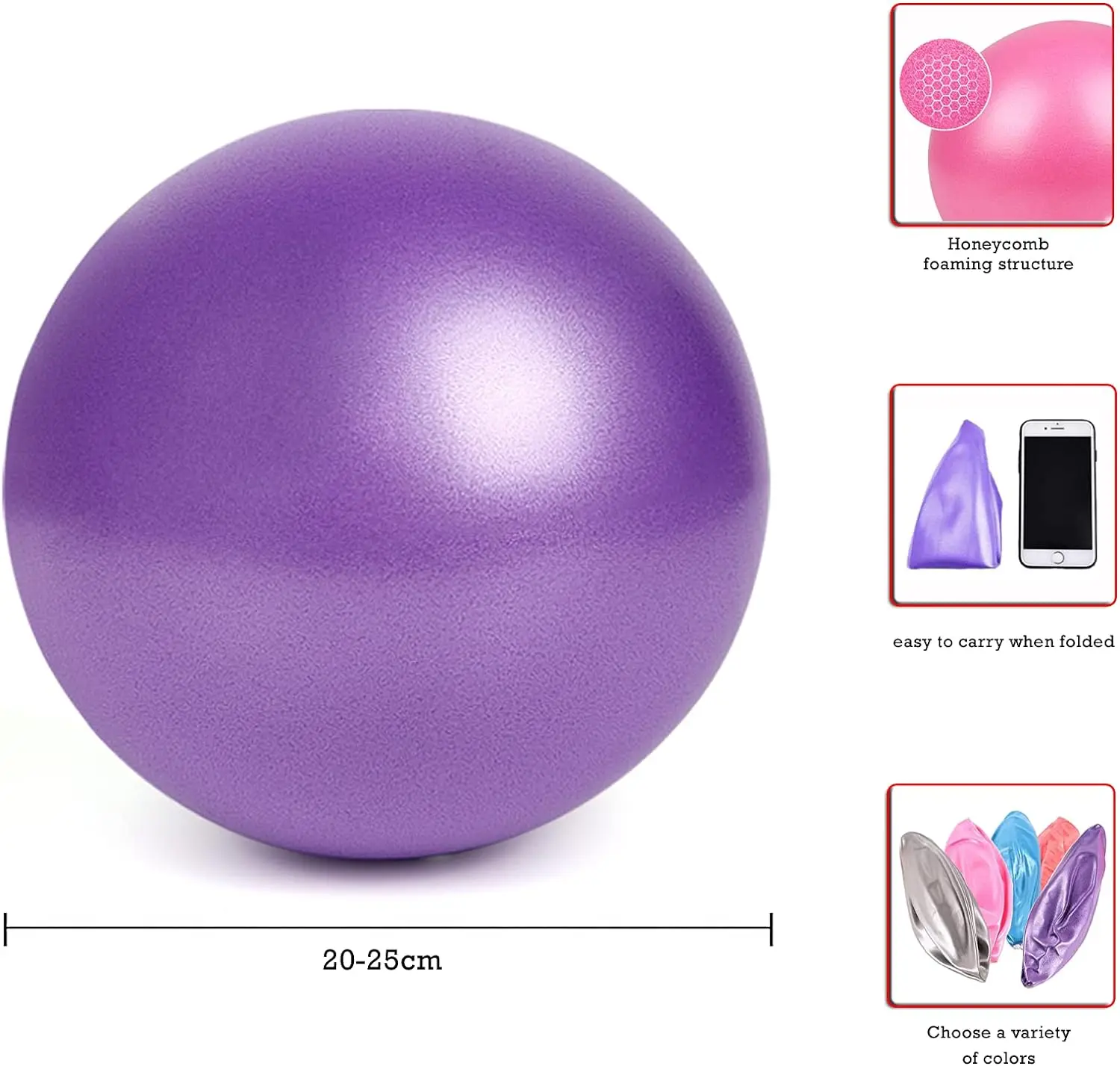 25cm Pilates Ball Explosion proof Yoga Core Ball Indoor Balance Fitness Ball Pilates Yoga Fitness Equipment