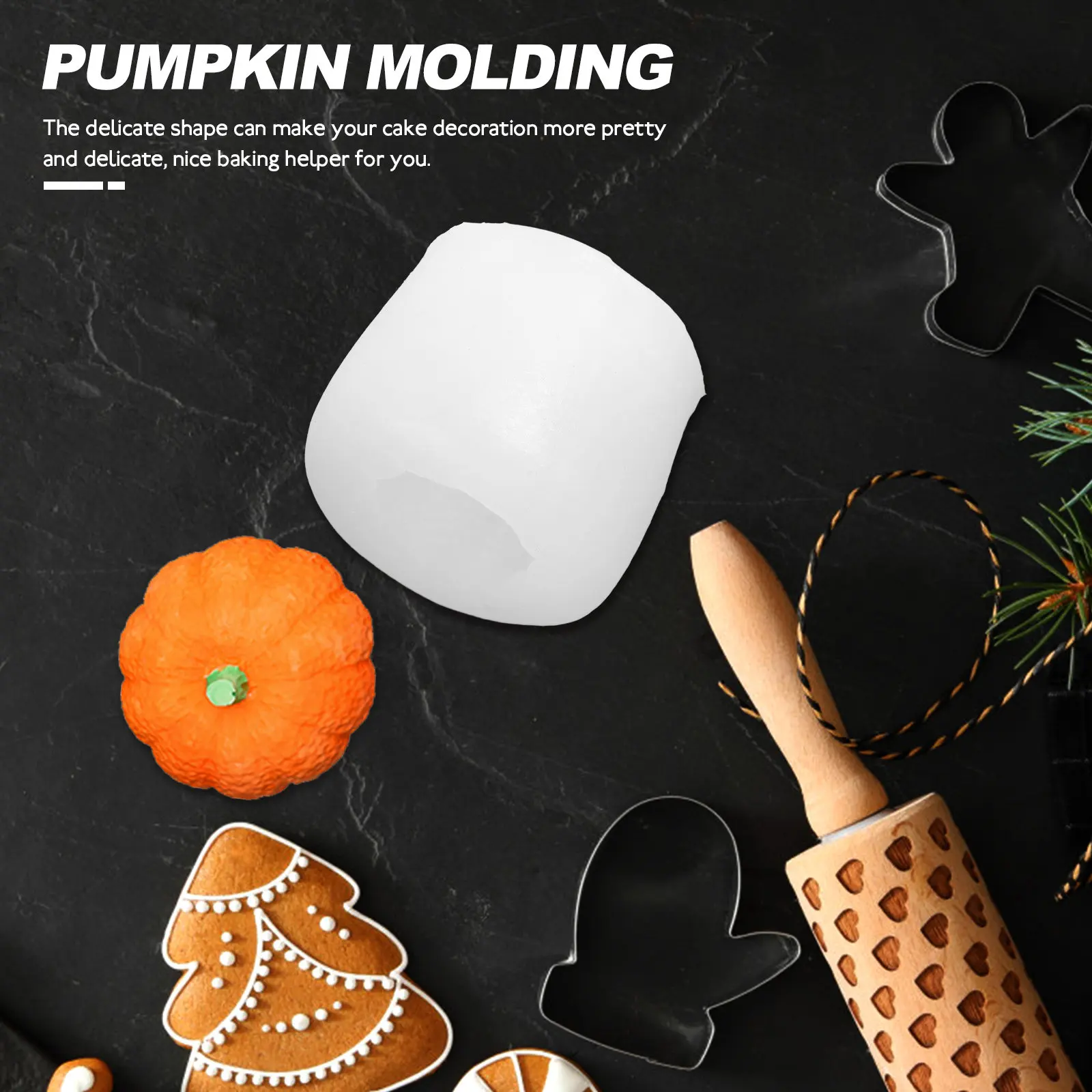 3Pcs Pumpkin Silicone Mold Set Multi-Functional Fondant Chocolate Mousse Cake Ice Resin Craft Baking Tool for DIY
