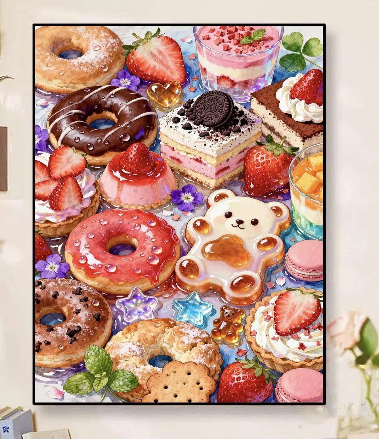 9CT 14ct Cakes Delicacy Printed Kit Cross Stitch Embroidery DIY Needlework Home Decor Crafts With Needles Threads 3 Styles
