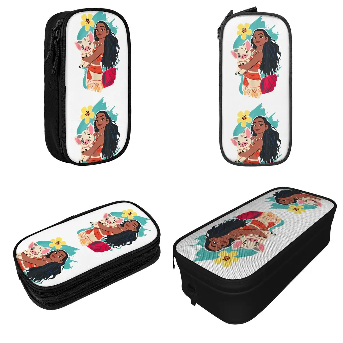 Princess Moana And Pua Pencil Case Pencilcases Pen Box for Girl Boy Big Capacity Pencil Bags School Supplies Gifts Stationery