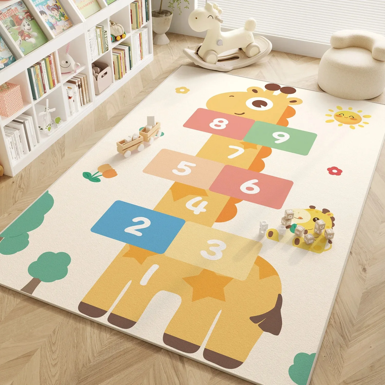 Dinosaur Print Carpet Cartoon Animal Print Living Room Decor Mat Children's Play Crawling Mat Non-slip Home Decoration  Carpets
