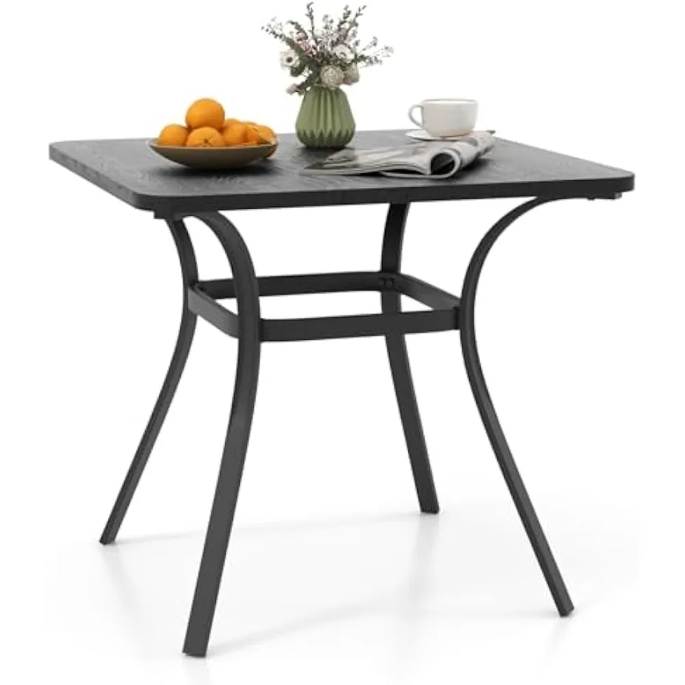 

Patio Dining Table, 32”x32”x29” Outdoor Table, Heavy-Duty Metal Square Outside Table for 4 Persons, Patio Furniture for Backyar
