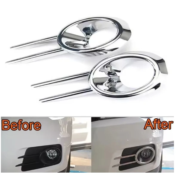 

Premium Grade Pair Left & Right Chrome Front Fog Light Lamp Bumper Cover For VW Tiguan 2010 -2012