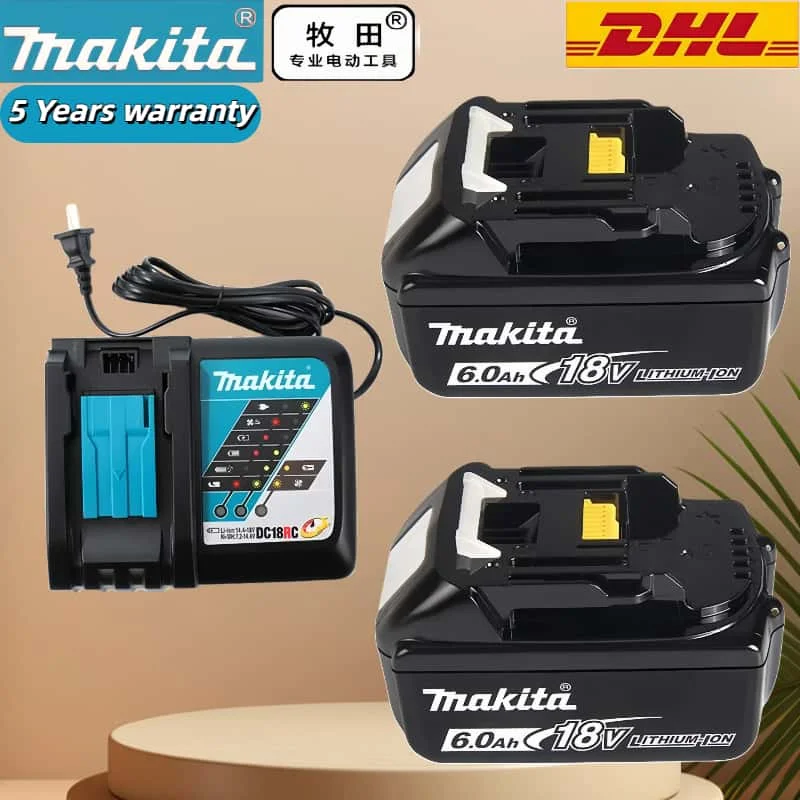 

18V 6.0Ah--2.0Ah 100% Original Makita Rechargeable Battery ,For Makita DHP485 DHS680Z DUB186Z DTD173 DGA404 Power Tools Battery