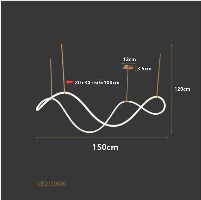 Moderne Lange Slang Led Plafond Kroonluchter Voor Tafel Eetkamer Keuken Bar Hangende Verlichting Ophanging Ontwerp Lusters Armaturen - afbeelding 1