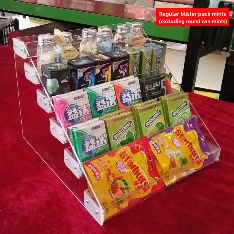 حامل عرض السجائر الأكريليكي لطاولة الكاشير، منظم منتجات التبغ، رف لطاولة المتجر، حامل علب السجائر بتصميم بسيط