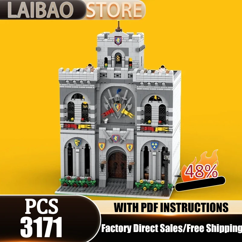 

Medieval Model Moc Building Bricks Lion Warrior’s Castle Reform Technology Modular Blocks Gifts Christmas Toys DIY Sets Assembly