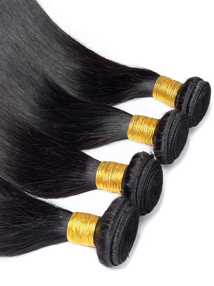 Brazilian Hair Weave Pacotes, Bone Straight, Virgin Remy Cabelo Humano, Extensões de cabelo cru, 28 in, 30 in, 32 in, 1 Pacotes, 3 Pacotes, 4 Pacotes