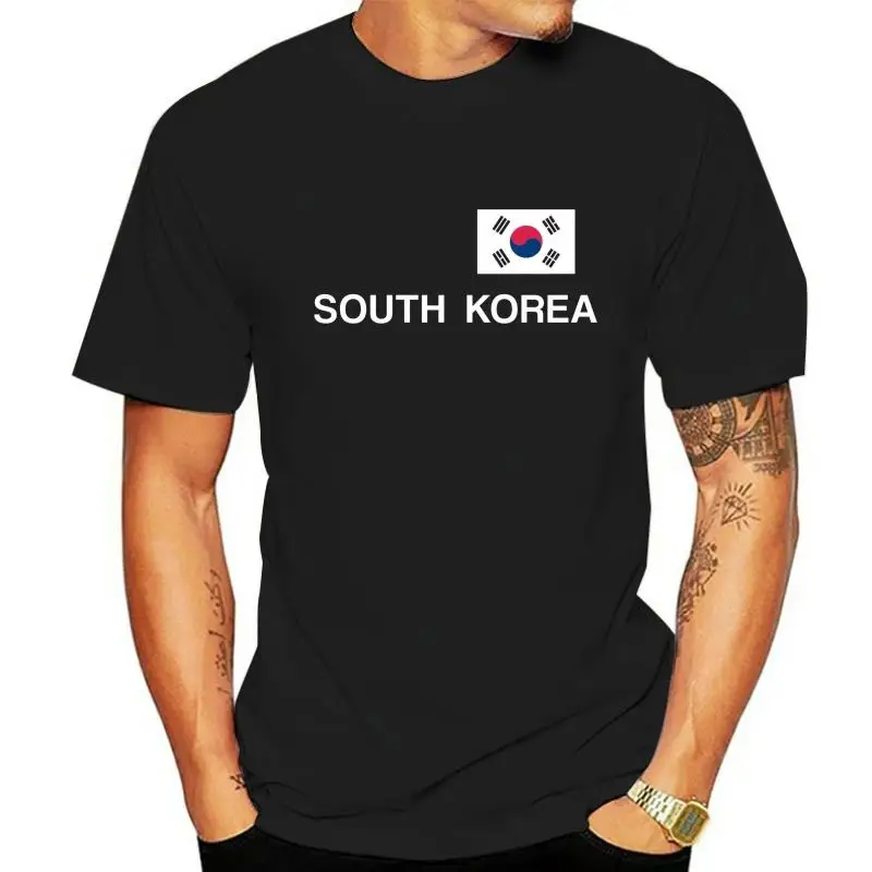 South Korea T-Shirt - Black - with Flag Print - S to 3XL - South Korea Seoul