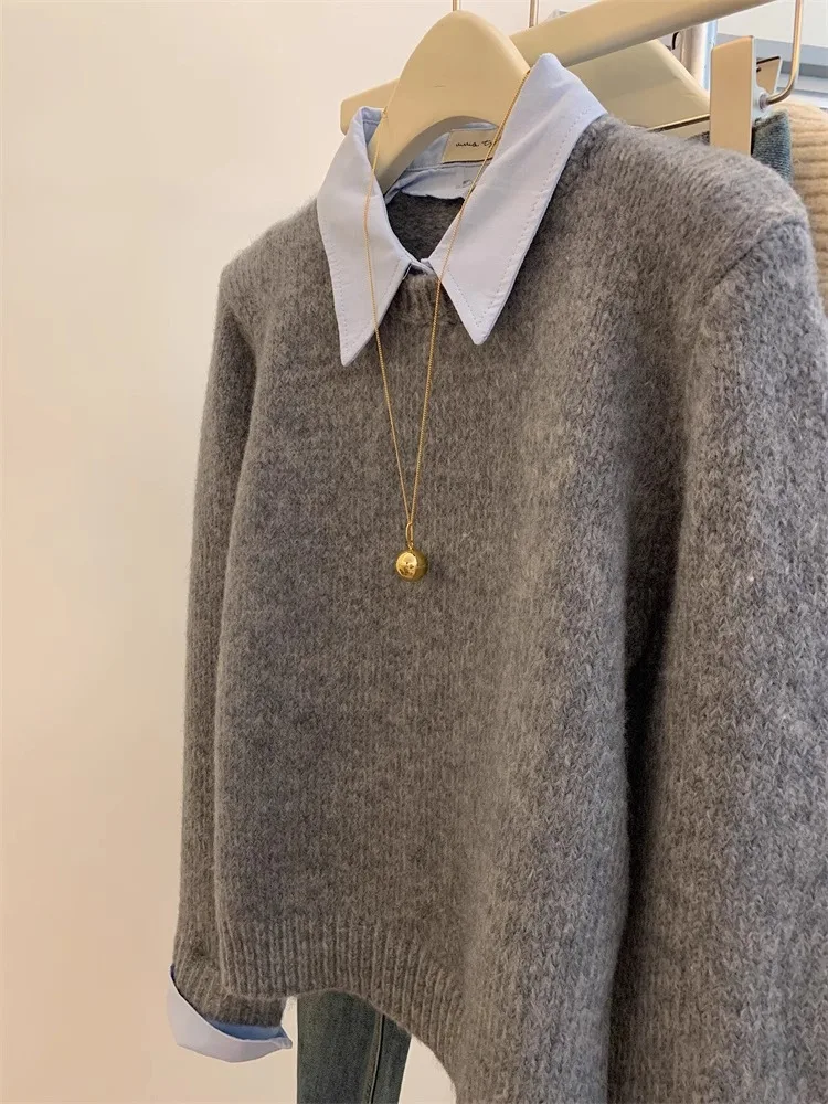 Maglione da Donna in Maglia Larga, Top Caldo per Autunno e Inverno, Moda Casual, Maglieria Elegante