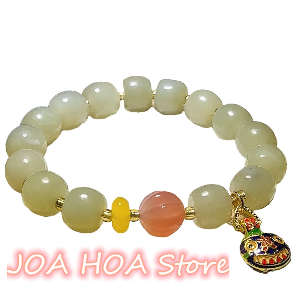 

Natural Hetian Jade Beads String Match Chalcedony Cloisonne Accessories Handring Bangle Handwork Bracelet Fine Jewelry