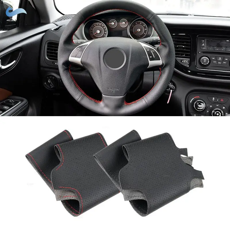 Car Accessories Steering Wheel Cover Perforated Leather For Fiat Bravo Punto Linea 2007-2019 Doblo Qubo For Opel Combo 2012-2018