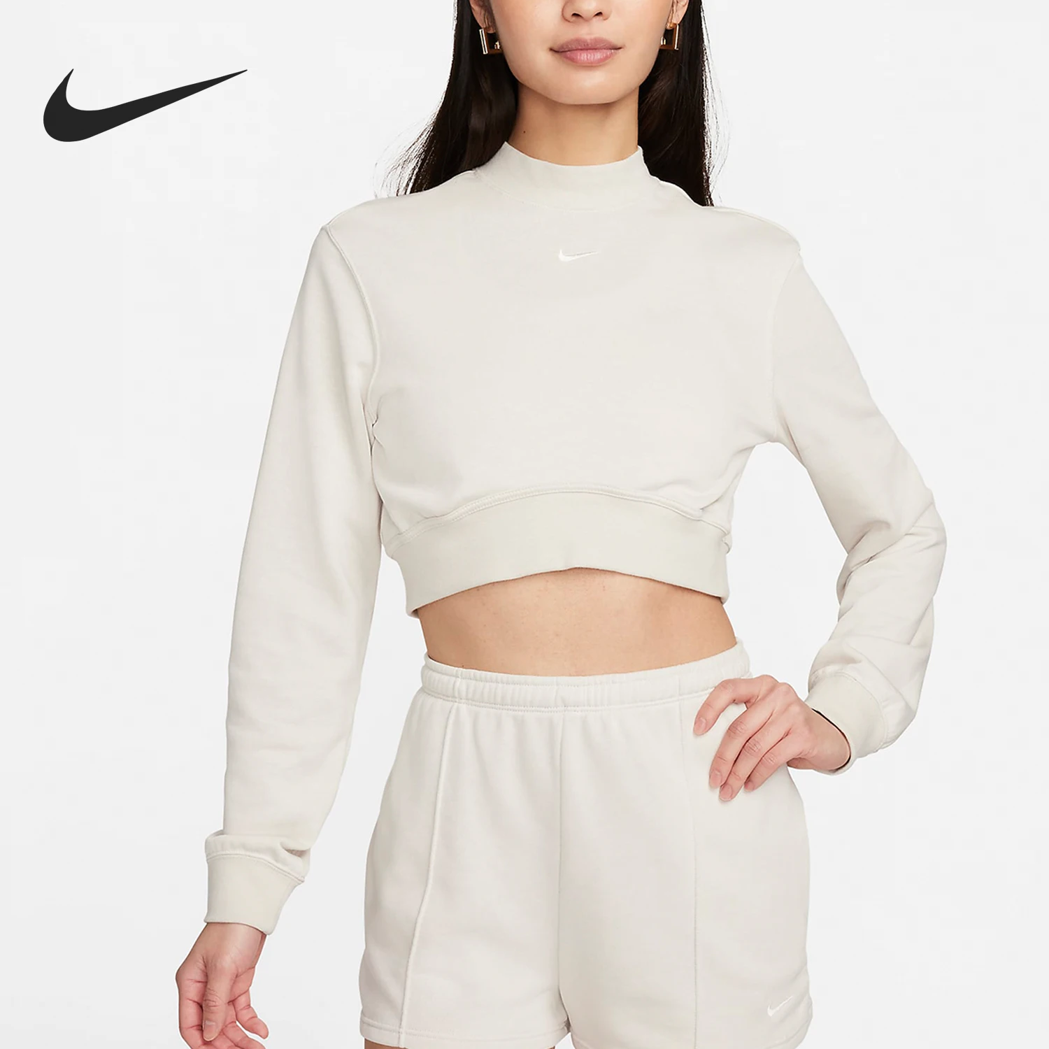 Nike-Sudadera corta para mujer, producto genuino, primavera, FN2477-010