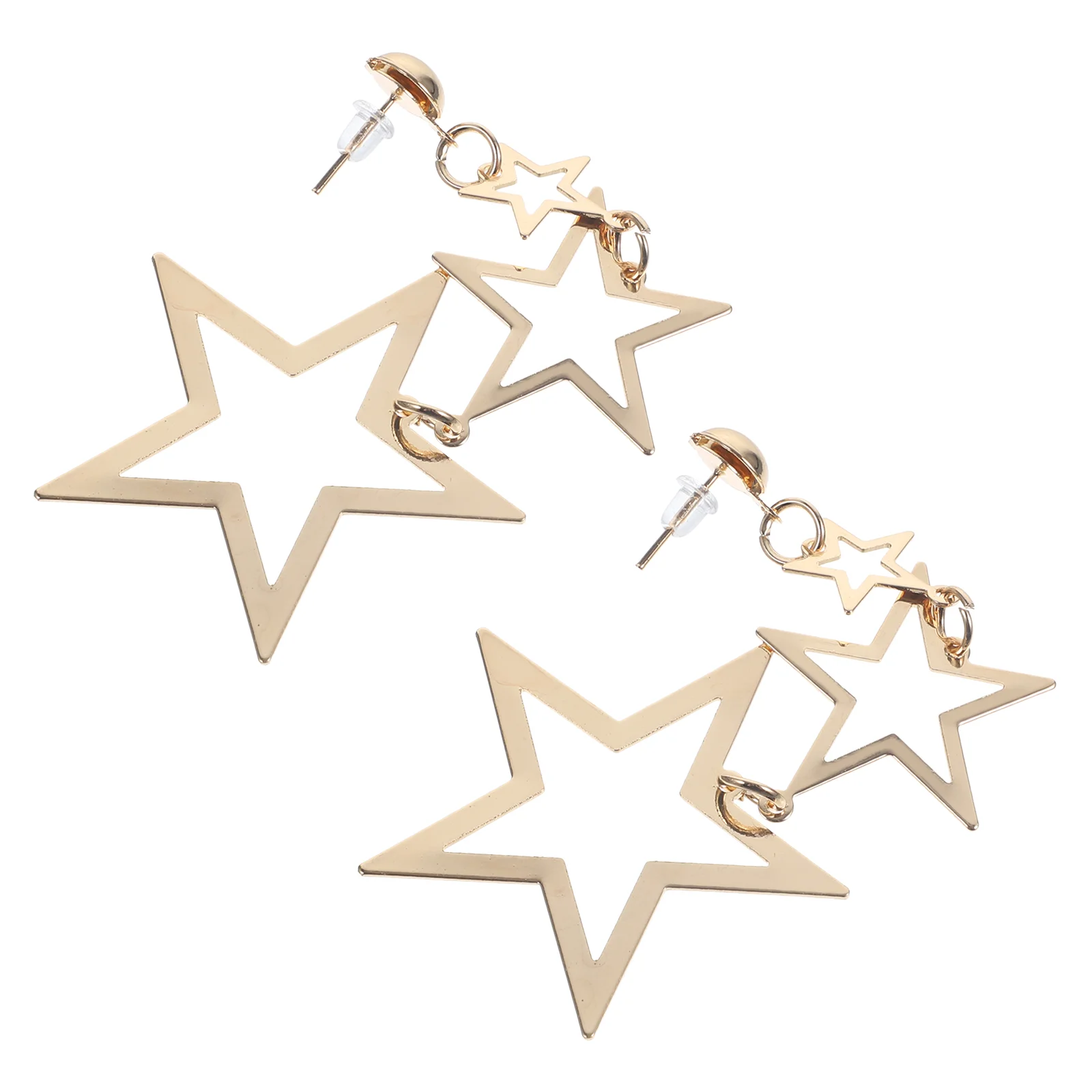 Stud Earrings Five Pointed Star Stitching Temperament Dangle Iron Small Simple Miss