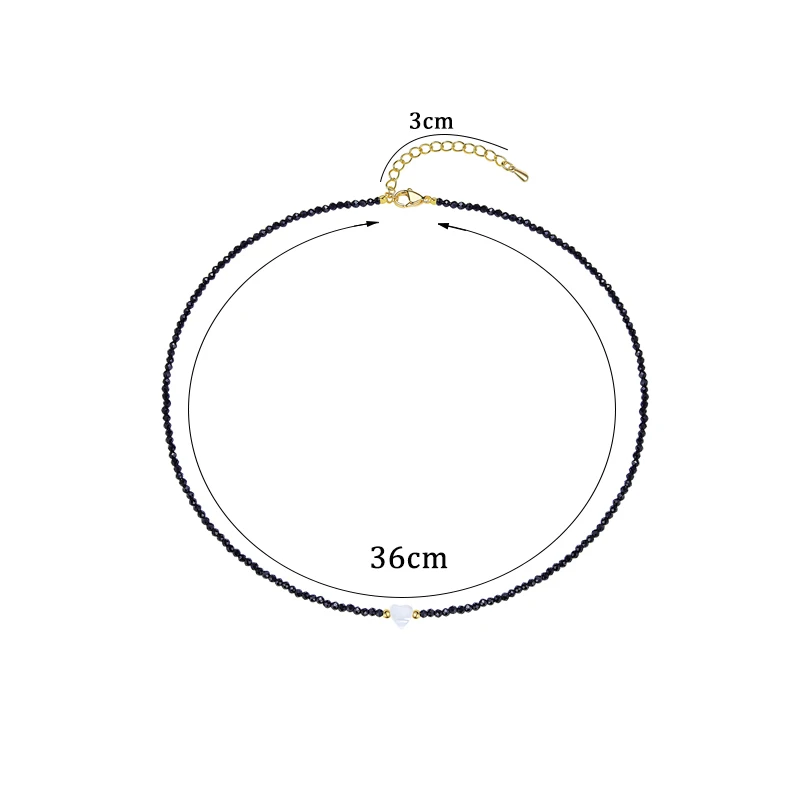 Choker Small Black Bead Necklace For Women Sea Shell Pendant On The Neck Chain Jewelry Adjustable  Party Gift Girl Heart