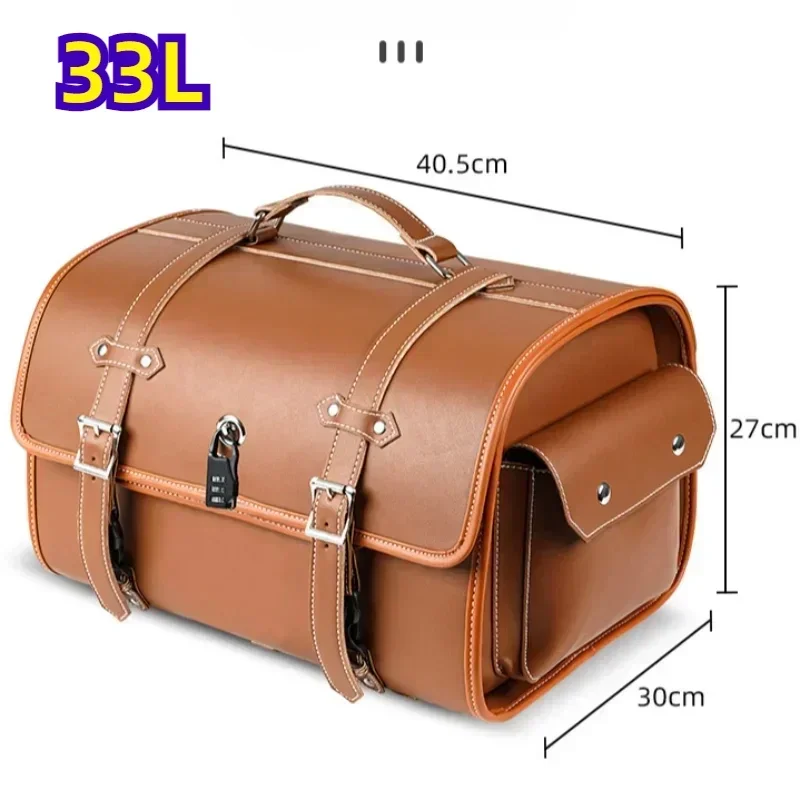 33L Waterproof Luggage Bag  Rebel for Cruiser for Scooter for Travel Bag Vespa Sissy Bar Motorcycle Tail Bag Side Saddlebag