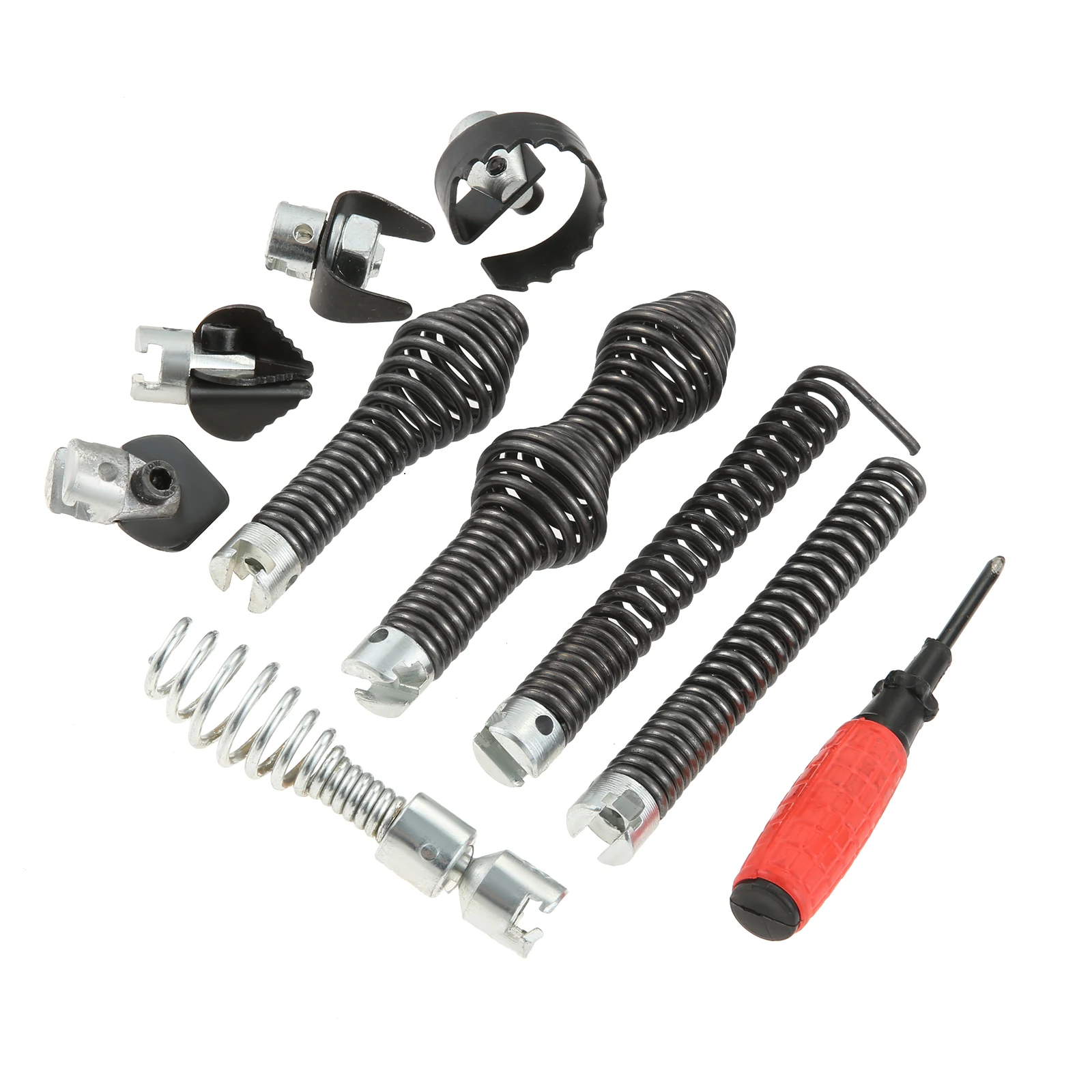 10PCS Drain Cable Cutter Kit For Tackle Clogs Grease Roots Tough Obstructions For Ridgid Sectional Drain Cables Quick Attachment