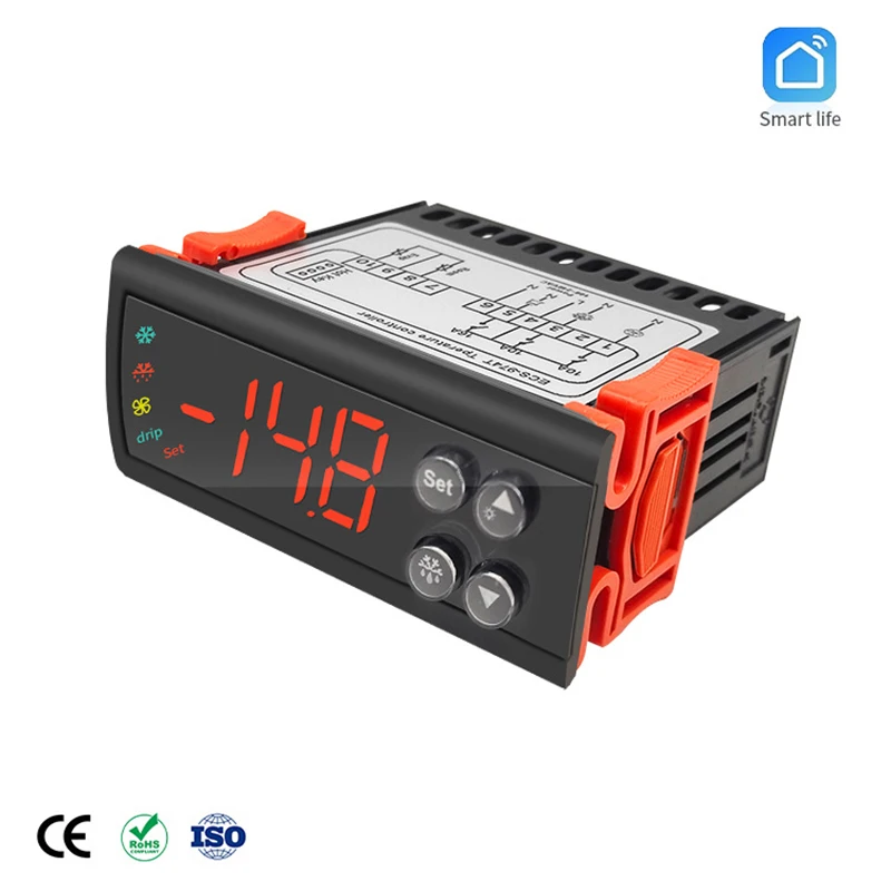 

Умный контроллер температуры Wi-Fi -50 ~ 110 ℃ Цифровой термостат для холодильника с морозильной камерой и датчиком