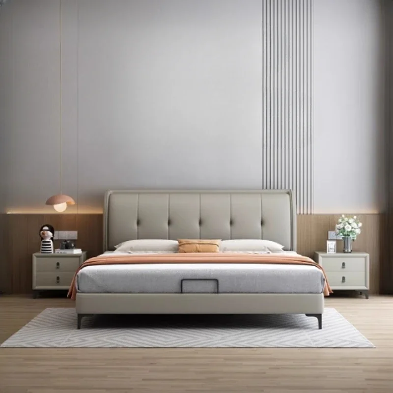 

Tech Cloth Frame Double Bed Wood European King Size Living Room Double Bed Unique Modern Cama Matrimonial Bedroom Furniture