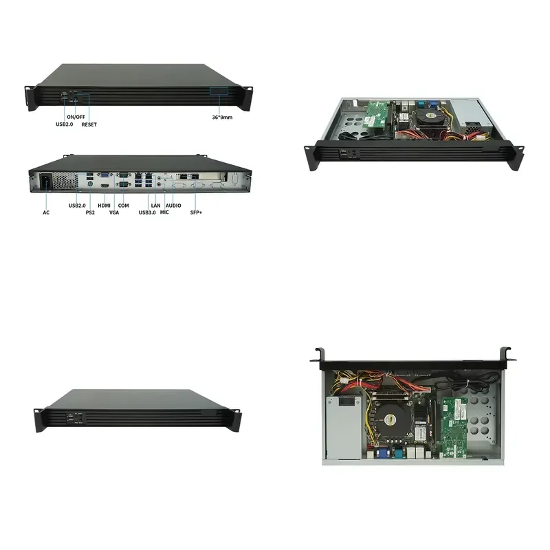 

【CHIMU HOME】 1U Rackmount PC 12th-13th Gen CPU 6 COM Ports 2x2.5G LAN H610