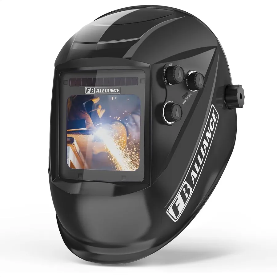 

3.94×3.82 Large Viewing Welding Helmet True Color Auto Darkening Welding Helmet Solar Rechargeable Battery Power Welding Hood W