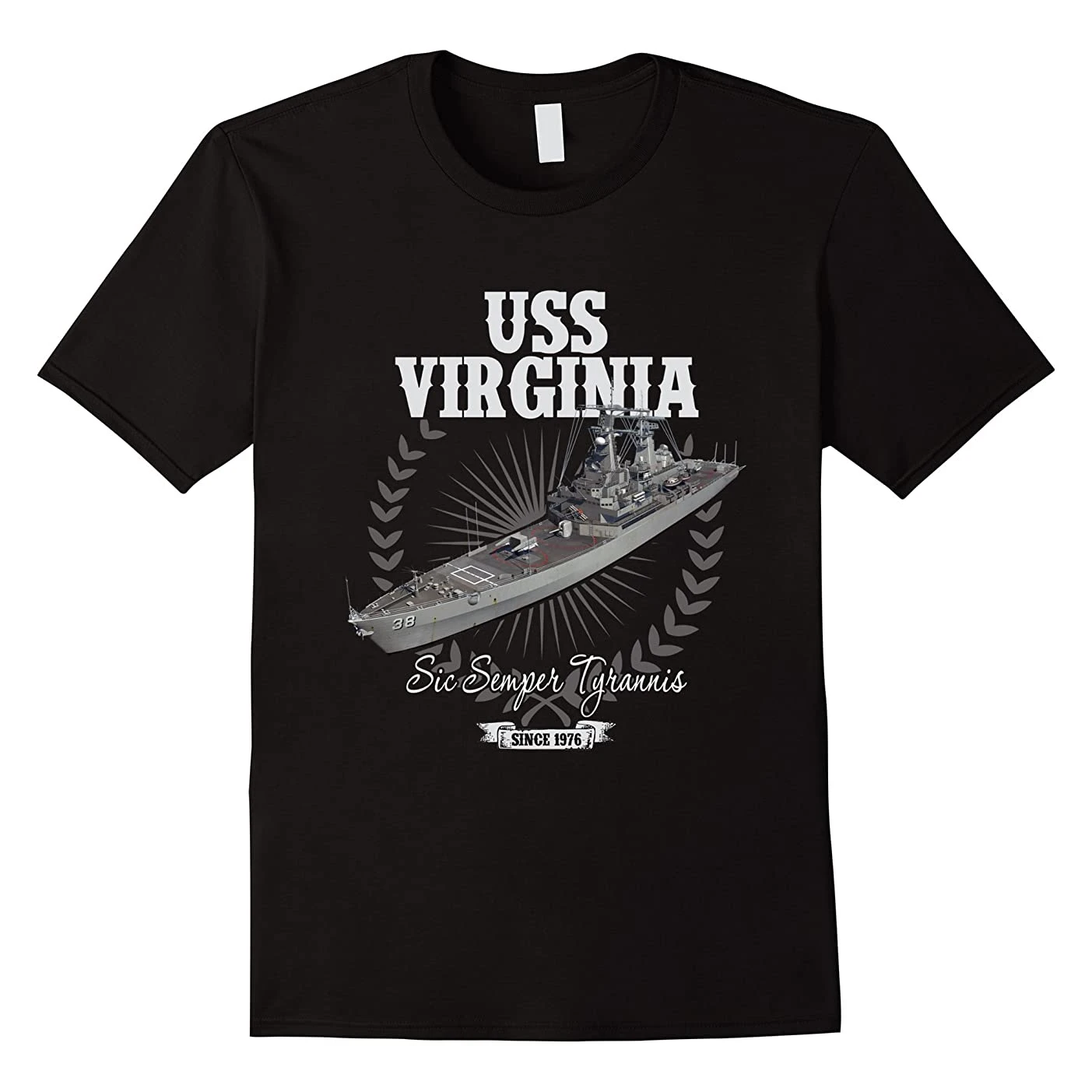 Nuclear Powered Guided Missile Cruisers USS Virginia CGN-38 T-Shirt. Summer Cotton Short Sleeve O-Neck Mens T Shirt New S-3XL