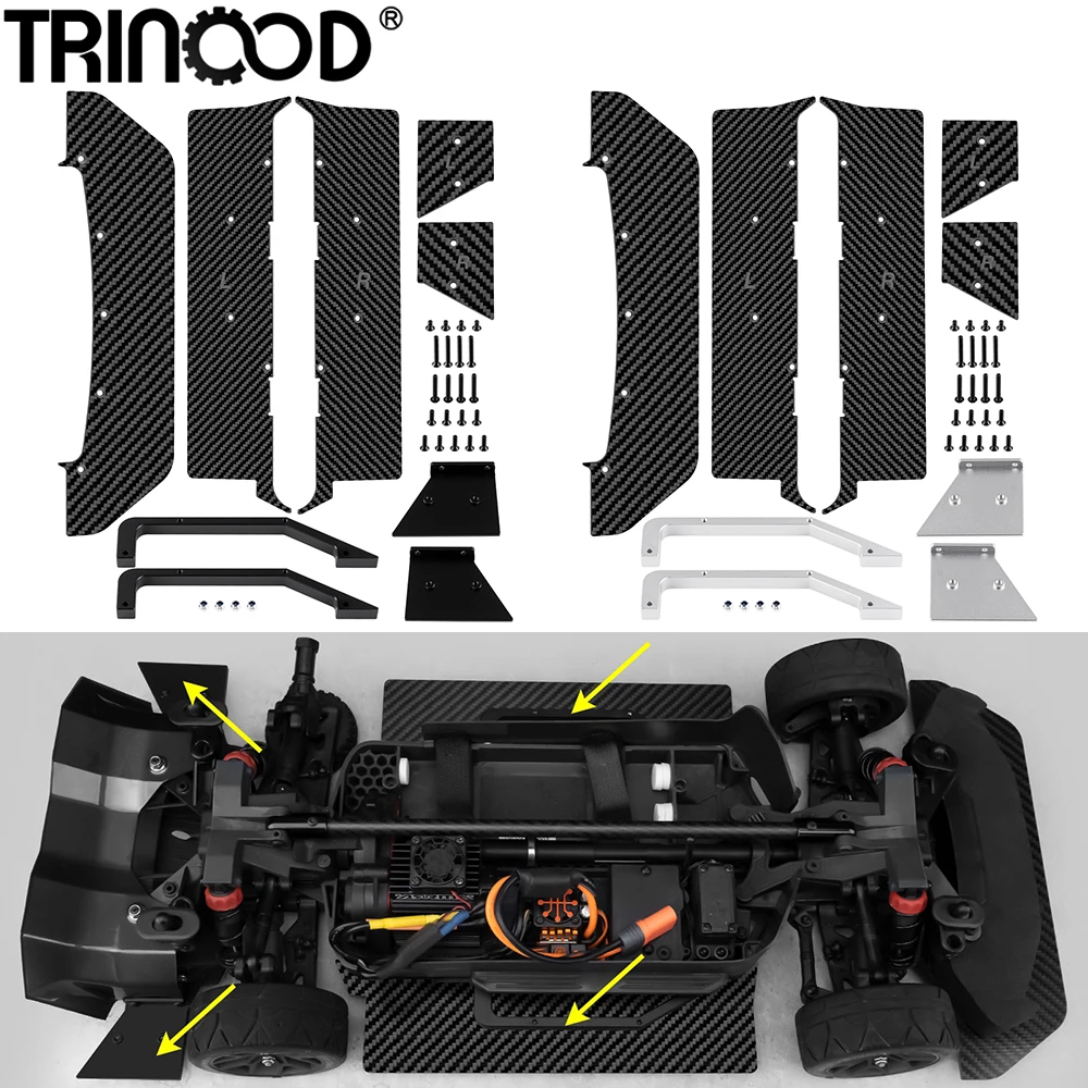 

TRINOOD Carbon Fiber Chassis Skid Plate Lower Guard Set for 1/8 A-RRMA VENDETTA 3S Upgrade Parts