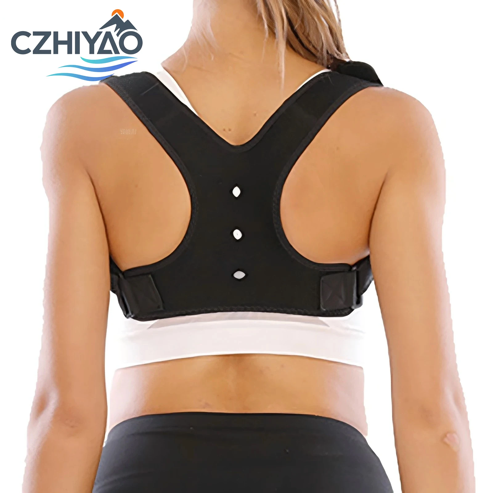 

CZHIYAO Adjustable Posture Corrector With Breathable Upper Back Support Relieves Neck Shoulder And Pain Hunchback Correction