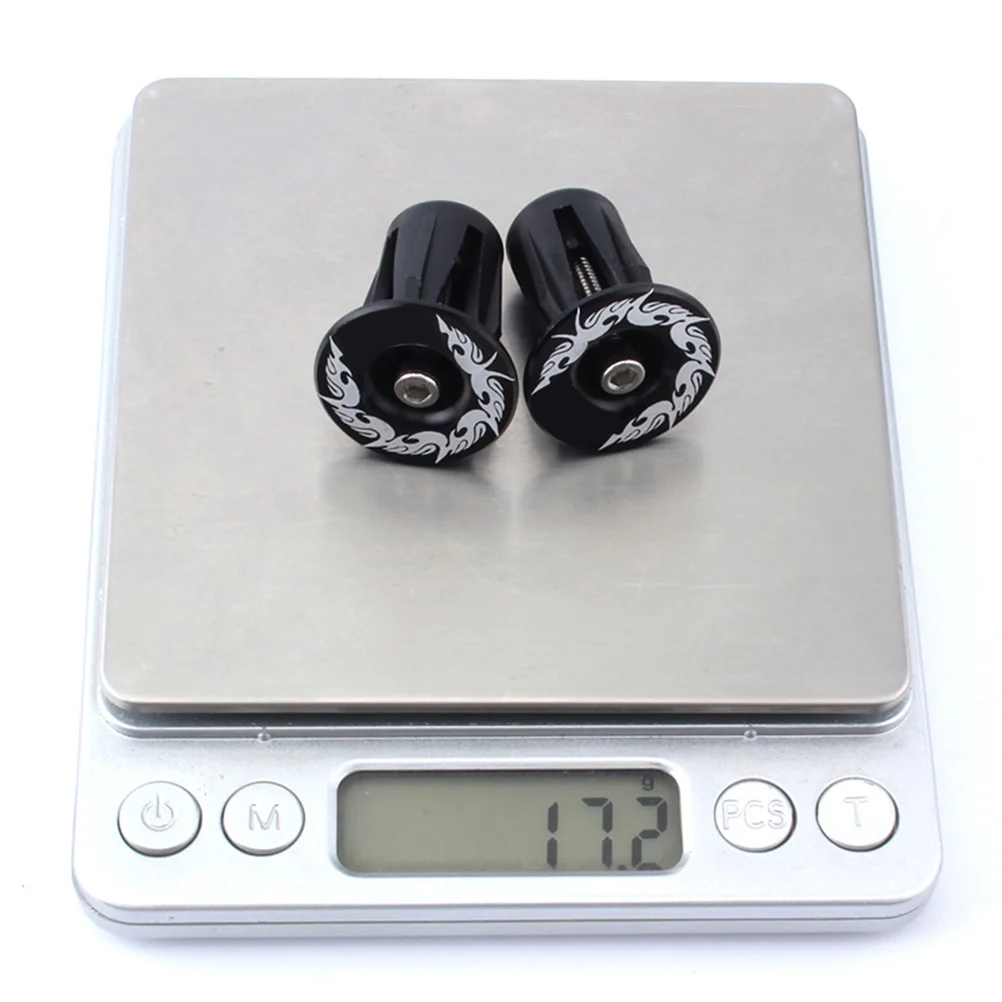 

Pair of Bike Handlebar End Plugs Aluminum Alloy Bar End Caps for Mountain Bike Road Bike Bike(Black)