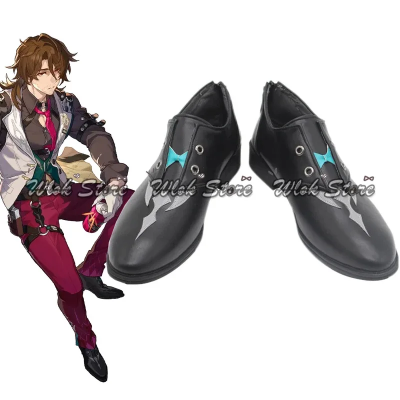

Honkai Star Rail Gallagher обувь для косплея черная кожаная обувь мужские вечерние карнавальные костюмы для ролевых игр на Хэллоуин аксессуары обувь