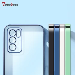 Luxury Square Frame Plating Silicone Transparent Case on For OPPO Reno 7 6 5 4 SE 3 Pro Plus Coque Clear Back Cover