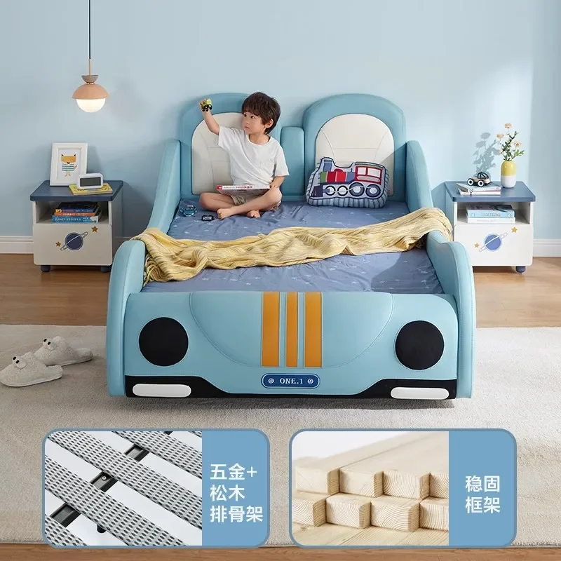 Children Bedroom Massage Bed Luxury Double Full Queen Frame Modern Safe Bed Platform Wooden Letto Matrimoniale Home Furniture