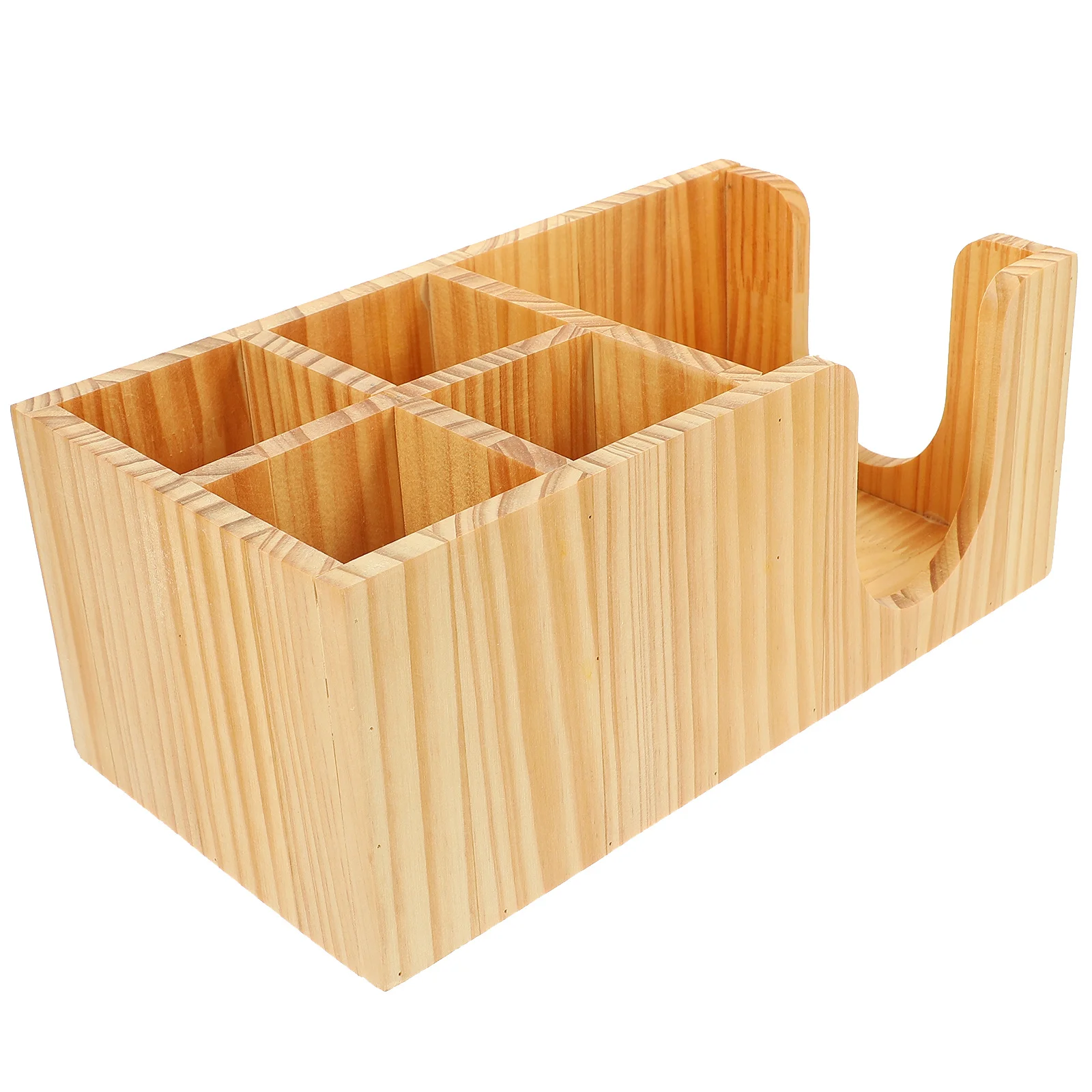 

Coffee Station Organizer Wooden Multi-Compartment Coffee Bar Storage Box for Straws Sugar Bags Tea Accessories Countertop Decor
