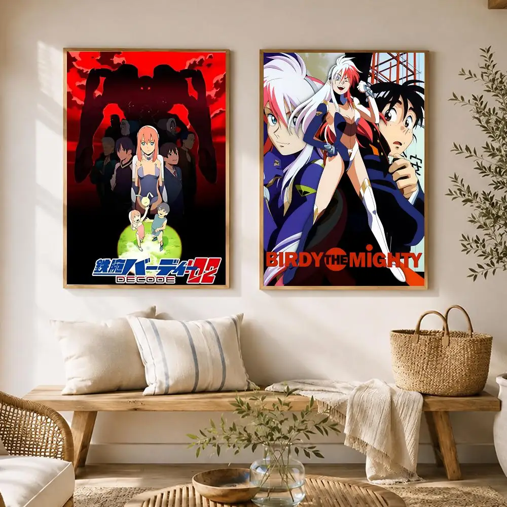 Anime Birdy the Mighty Poster HD poster wall art self-stick no-residue for home cafe office great gift
