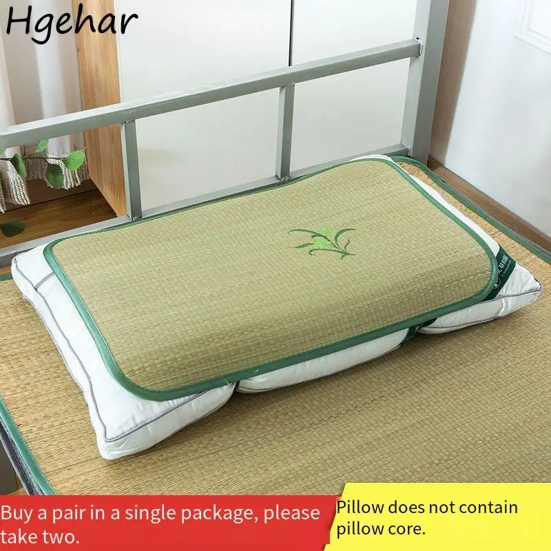 Bamboo Rattan Pillowcase Cooling Summer Comfortable Breathable Mat Household Bedroom Skin-friendly Dormitory Protector Bedroom