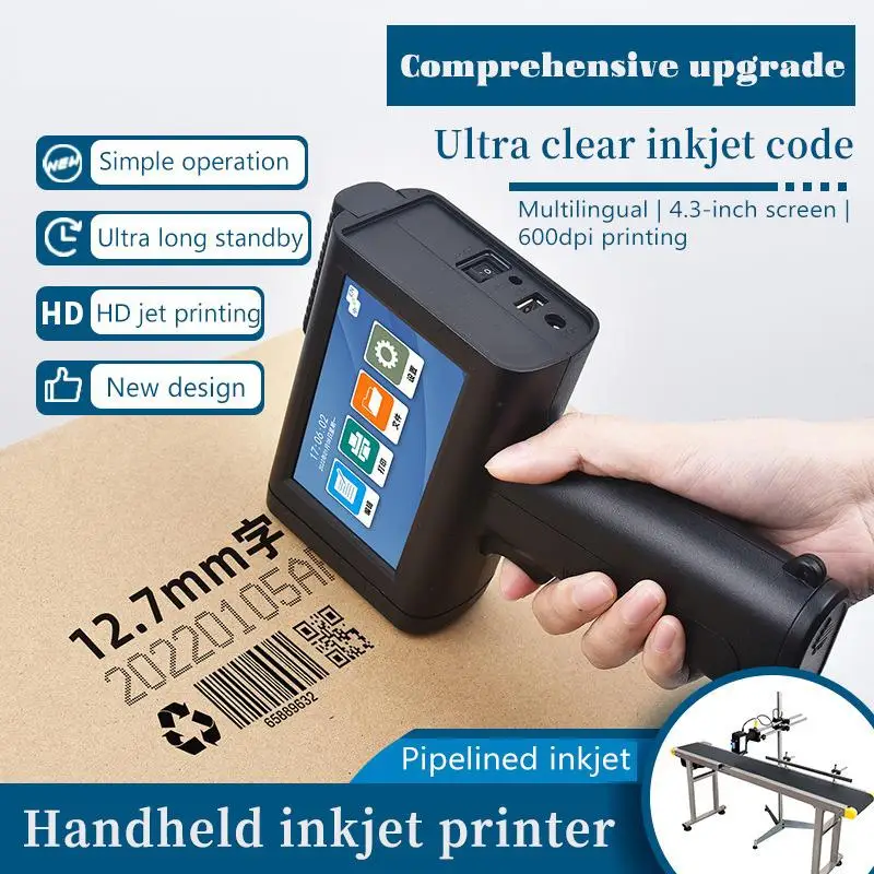 M10 Handheld Small Inkjet Printer Date Batch Number Qr Code Coding Machine 600dpi Ultra-clear Printing Multi-lingual