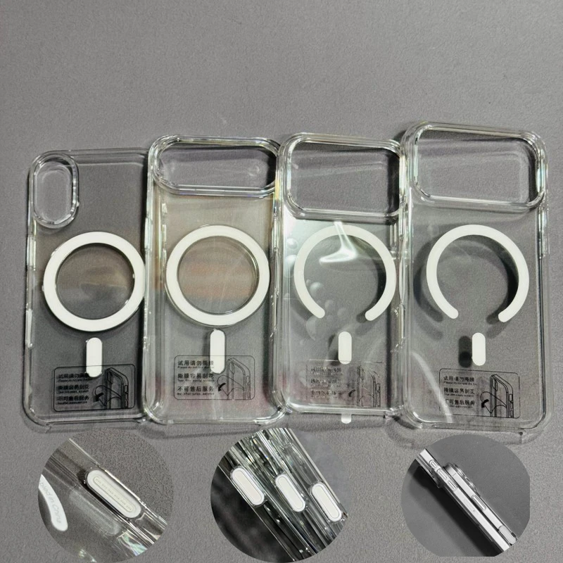 

With AI Camera Capature Shutter Button Magnetic Case For iPhone 17 Air 16 Pro Max Acrylic Hard Cover Anti-Yellowing For Magsafe