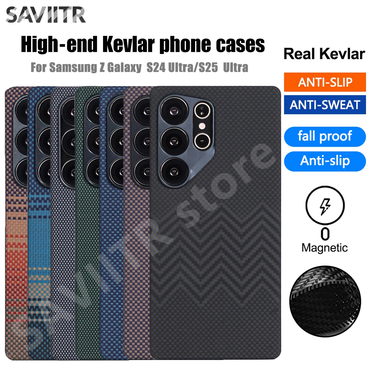 

Кевлар для Samsung Galaxy S24Ultra, чехол для телефона из магнитного арамидного волокна, чехол из настоящего углеродного волокна для Samsung Galaxy S25Ultra, роскошный чехол