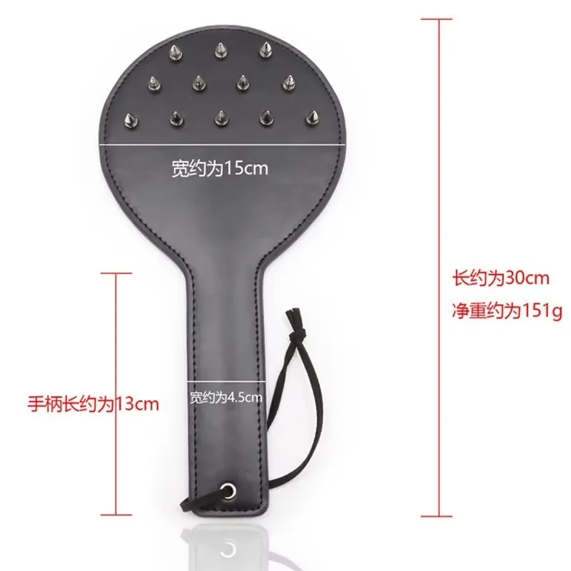 30 ซม.Punk เล็บ PU หนังแส้ขี่ม้า Crop ขี่ Spank Paddle Beat Submissive การฝึกอบรมเครื่องมือสําหรับม้า