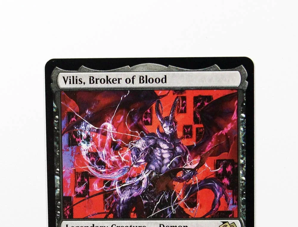 

(Vilis,Broker of Blood) Foil /Holo Magical Proxy Cards Game Black Top Quality Proxy Gathering Board Playing Game Trading Cards