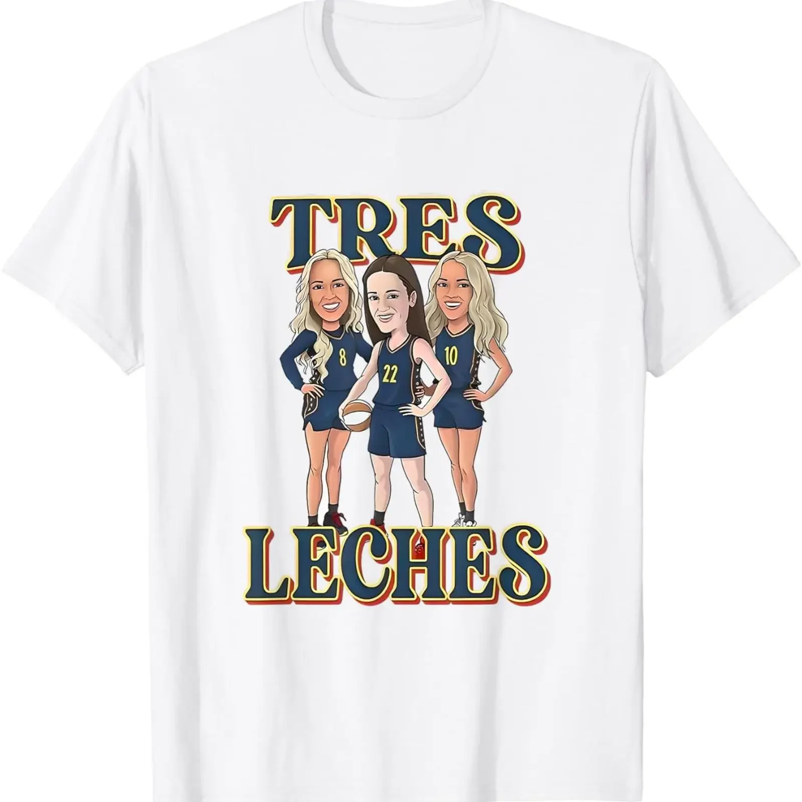 Tres Leches Women's Basketball Sport Fans Swag T Shirt vintage Washed Versatile Slightly Unisex Stretched fashion Comfortable