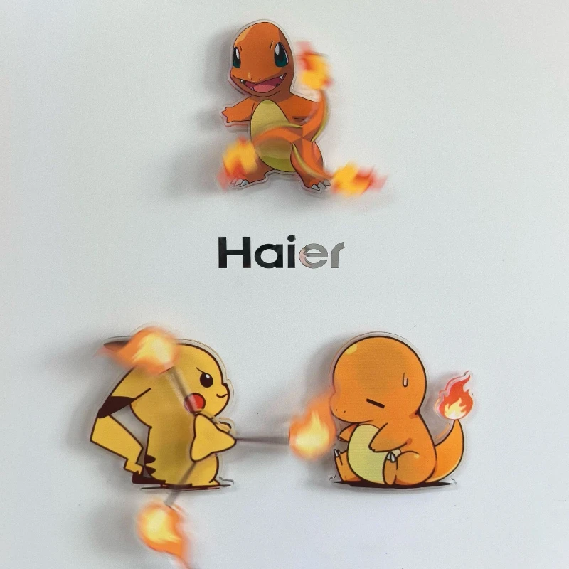

Pokemon Pikachu Charmander Cartoon Acrylic Fridge Magnet Rotatable Sticker Anime Style Home Refrigerator Decoration