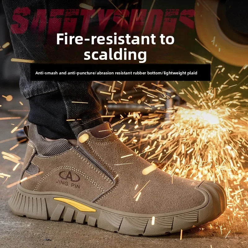 DurableLabor Insurance Shoes Summer Electric Welding Anti-scalding One Pedal Anti-smashing Anti-puncture Lightweight Work Shoes