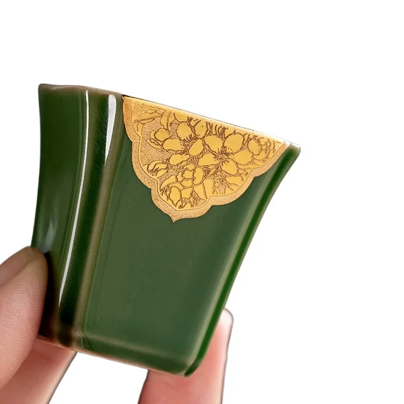 

High-end retro gilt ceramic tea set, a complete set of kung fu tea set, home gifts