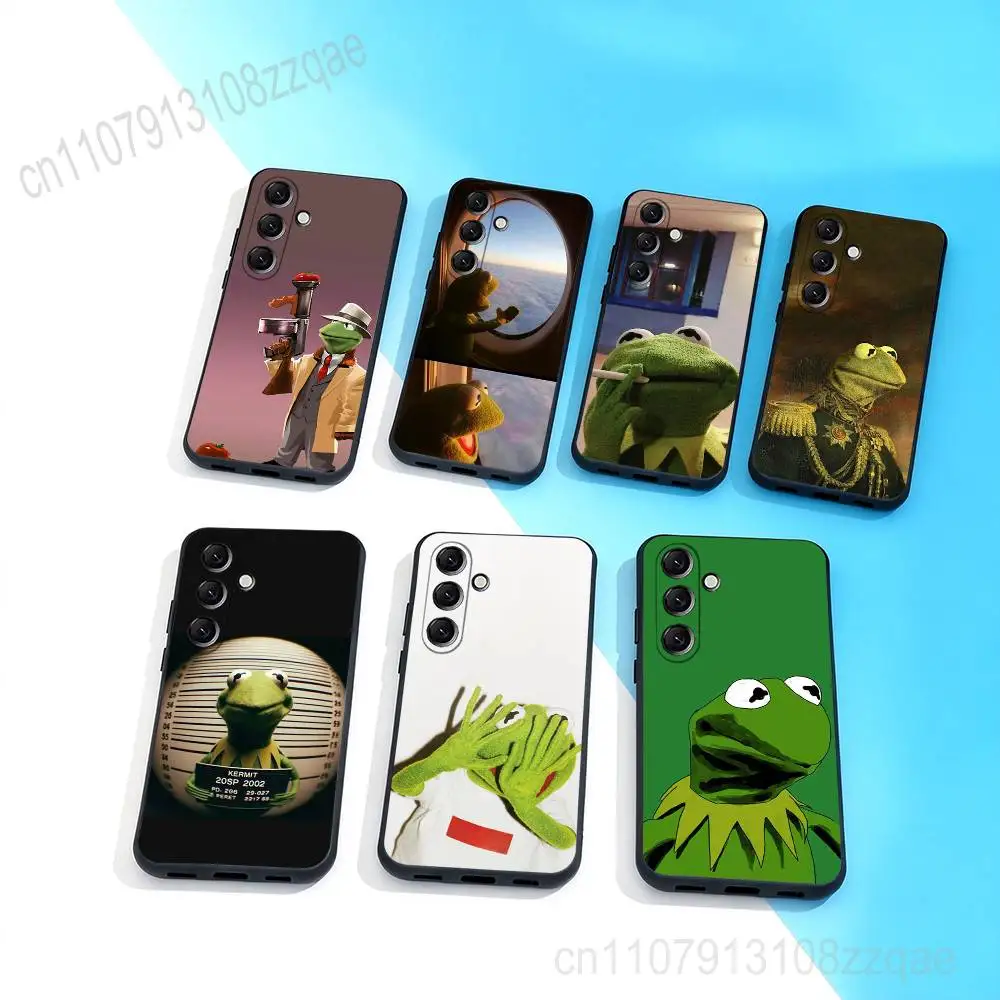 

K-Kermit-t the frog Cute Phone Case For Samsung Galaxy A 73,72,51,53,52,71,22,5G,Note,J7,8,9 Soft Black Cover