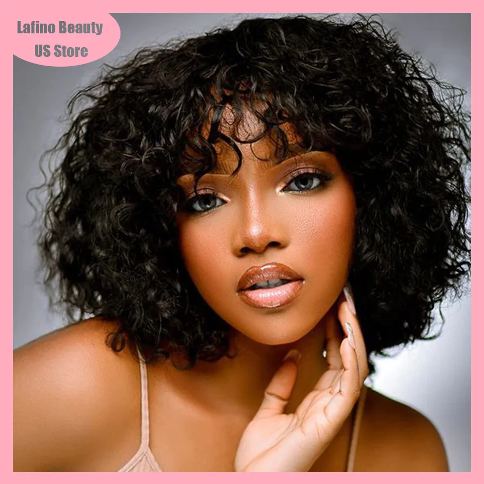 

Lafino Short Curly Human Hair Wigs Bob Wig 4x4 Lace Hd Deep Wave Frontal Wig 5x5 Hd Lace Water Wave Human Hair Wig For Women