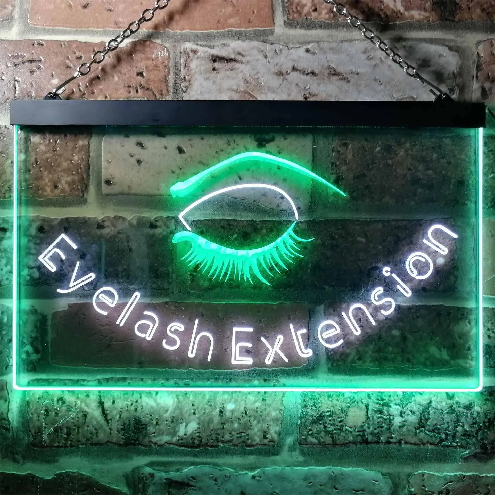 

Eyelash Extension. Pretty Eye Long Slashes Dual Color Led Neon Sign st6-i0958
